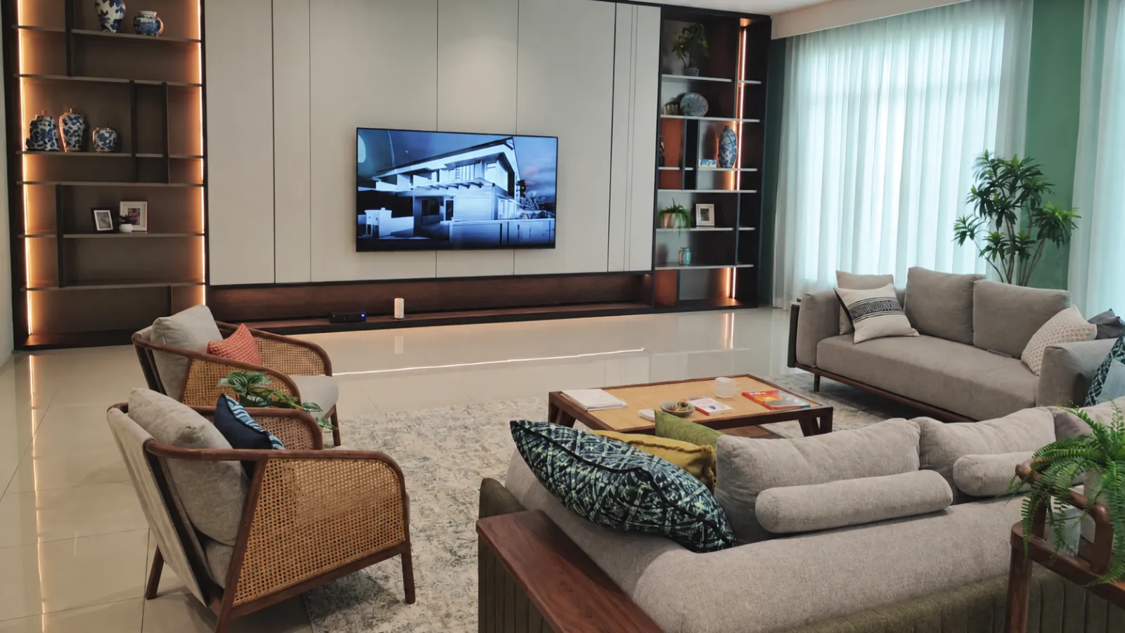 Desa Impian show-unit living room marketing visual