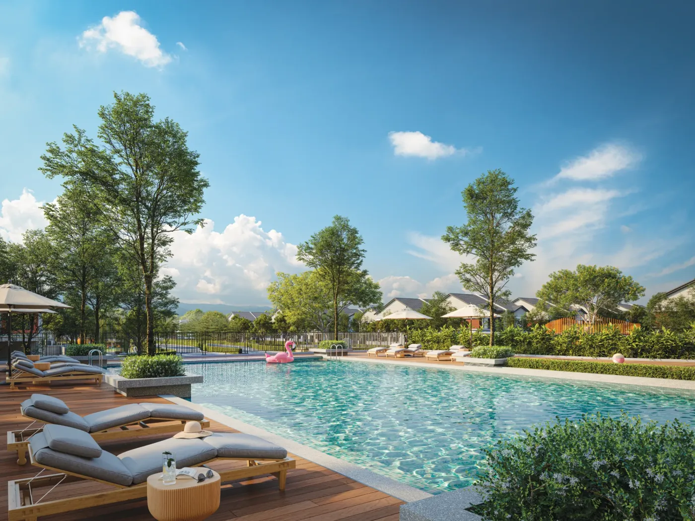 Artist's impression of the private clubhouse swimming pool at Paramount Embun Hills