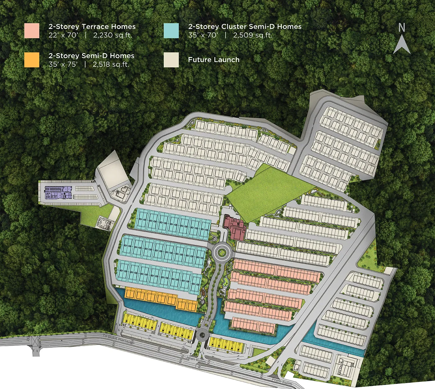 Official colour-coded masterplan for Paramount Embun Hills