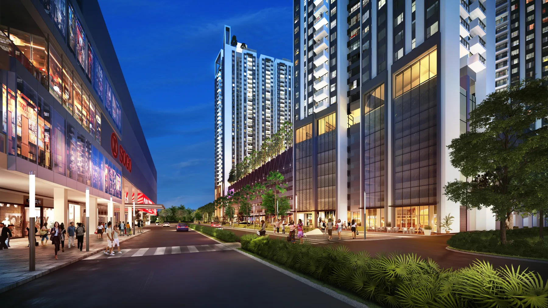 Artist's impression of GEM Residences and the surrounding Prai streetscape