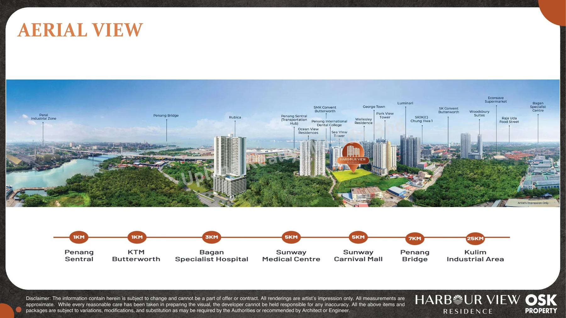 Harbour View Residence aerial amenities and Butterworth connection view