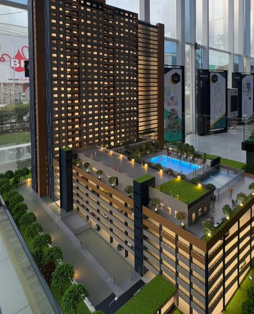 Harbour View Residence building model with podium facilities