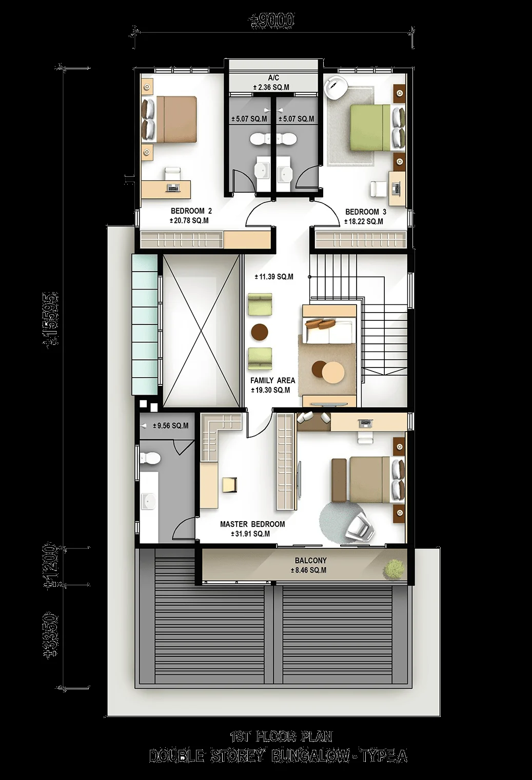 Hijauan Valdor Phase 8 Bonica Type A first floor plan