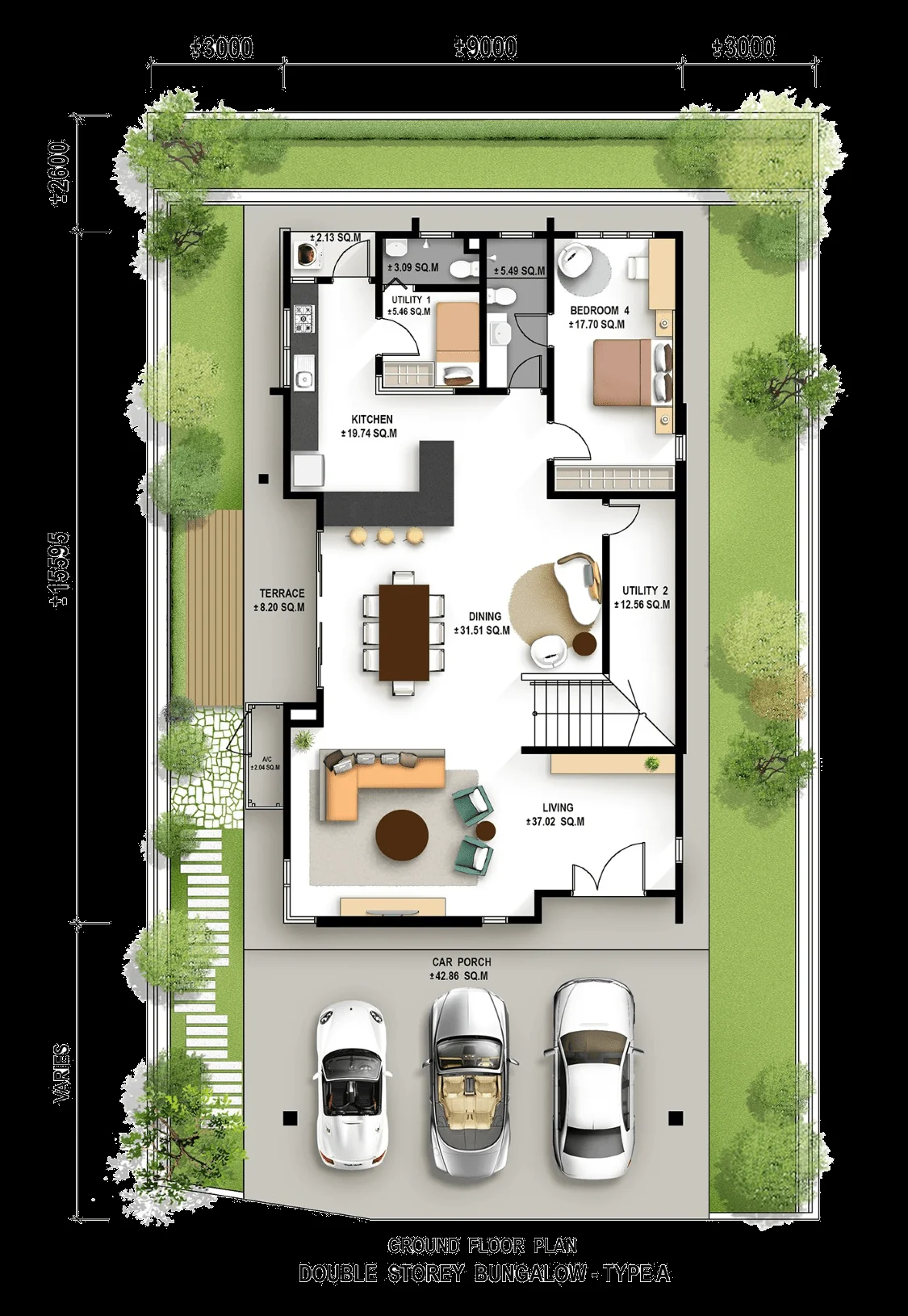 Hijauan Valdor Phase 8 Bonica Type A ground floor plan