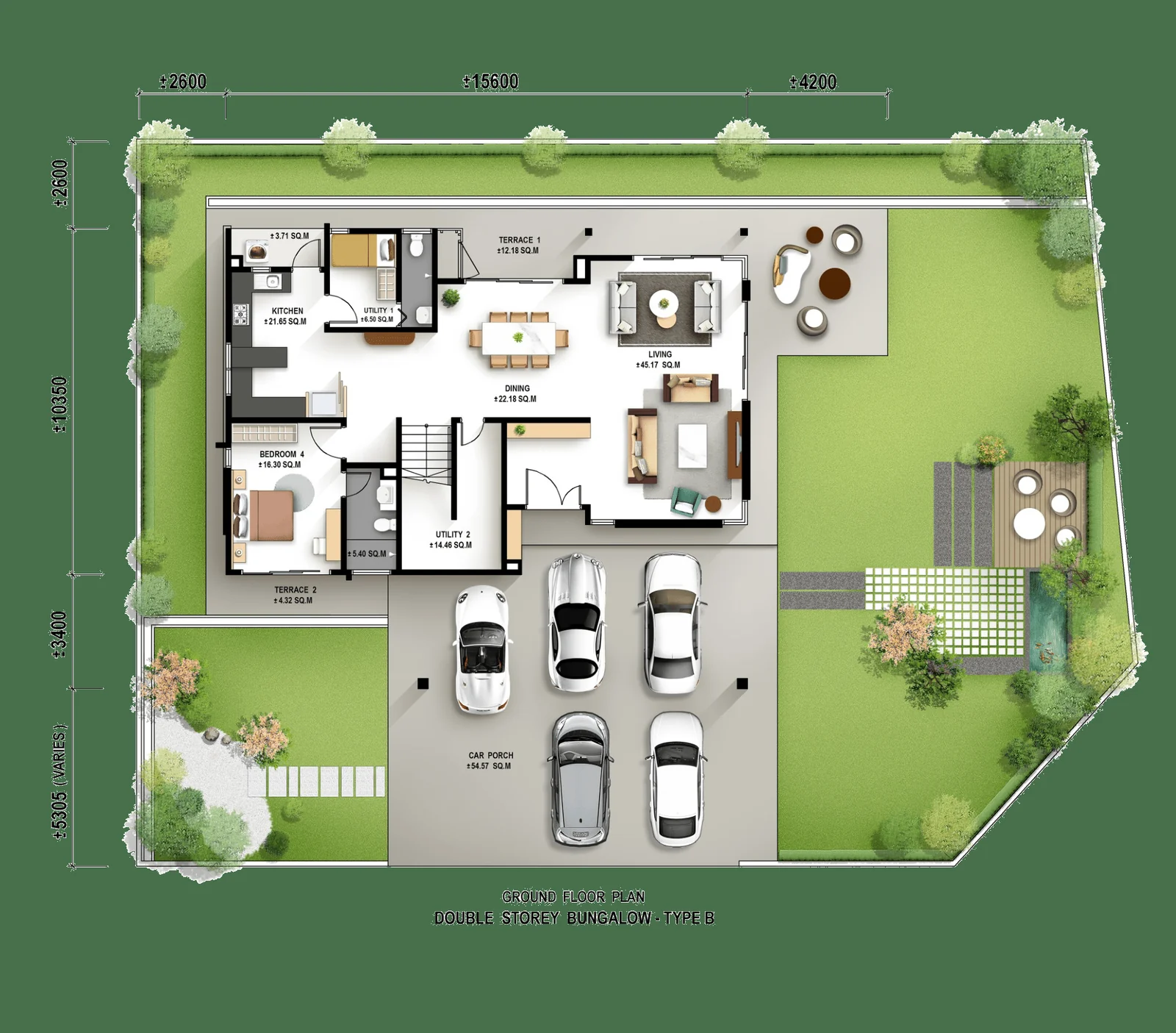 Hijauan Valdor Phase 8 Bonica Type B ground floor plan