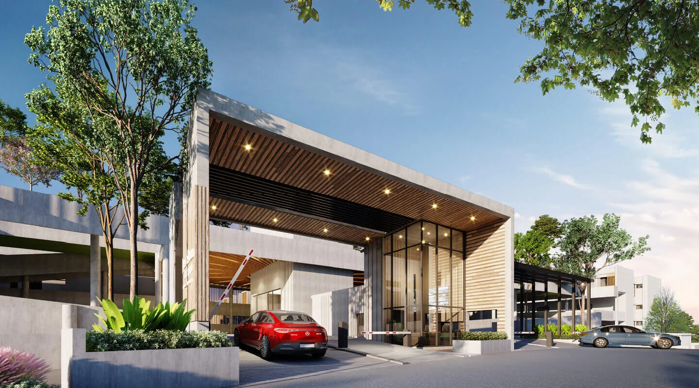 Artist impression of the guarded entrance