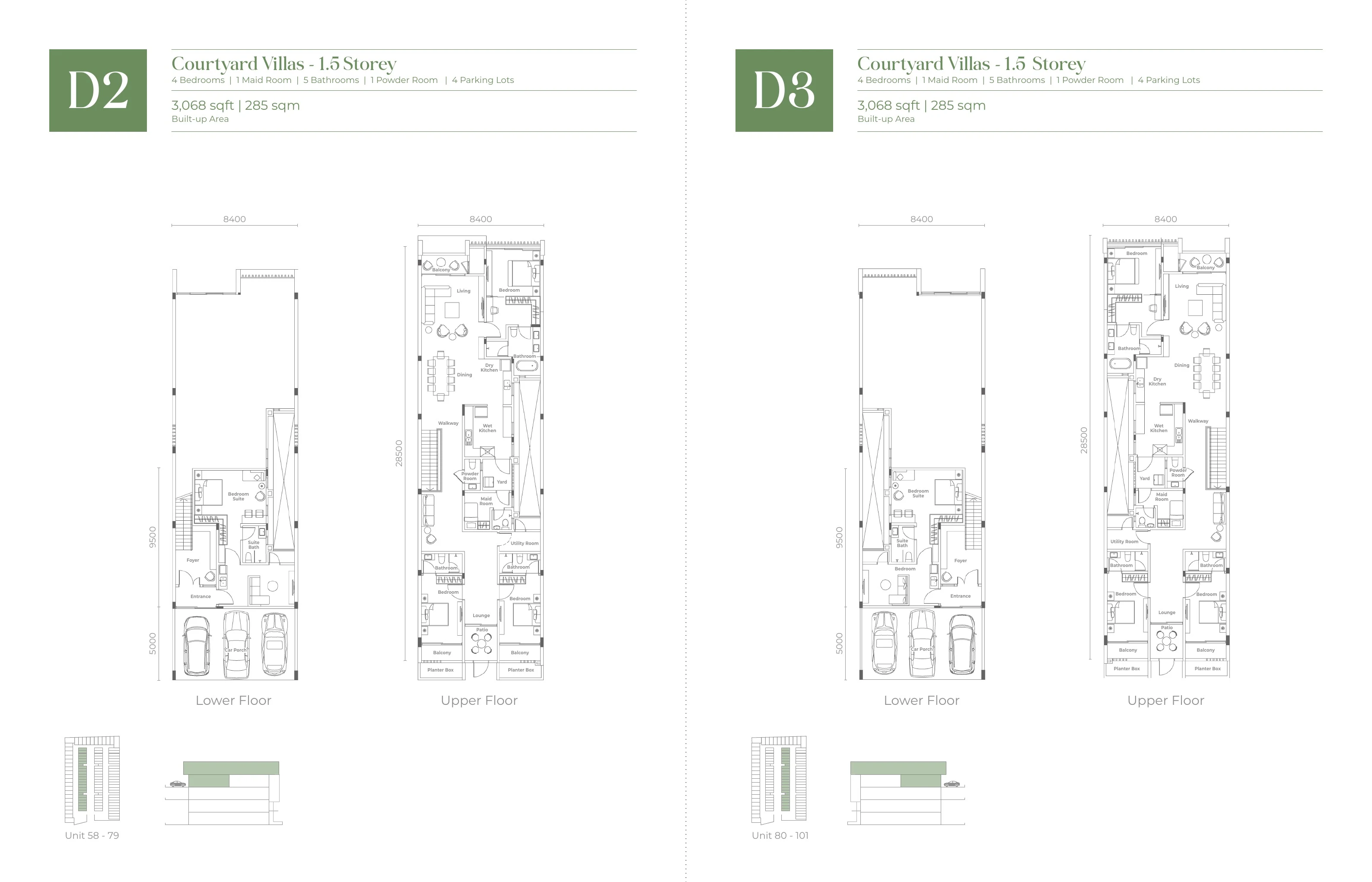 Official Jesselton Courtyard Villas D2 and D3 plans