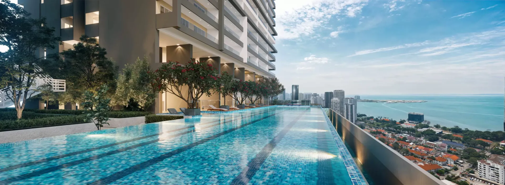 Second view of the Lumina Residence pool artist impression