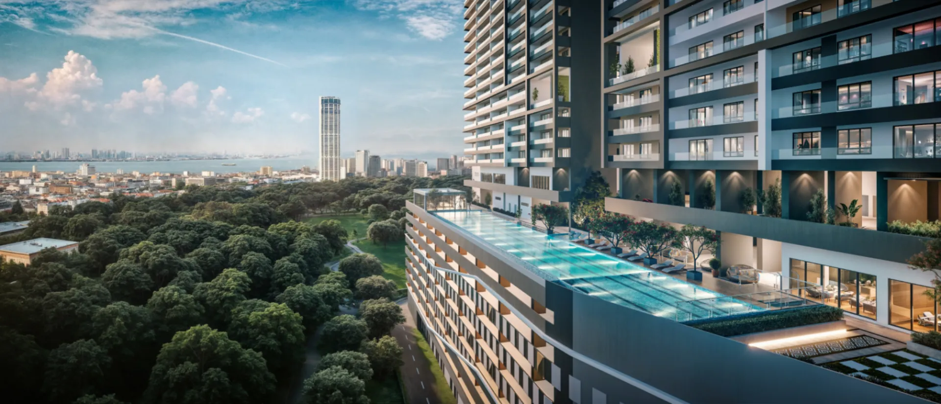Artist impression of Lumina Residence overlooking Penang
