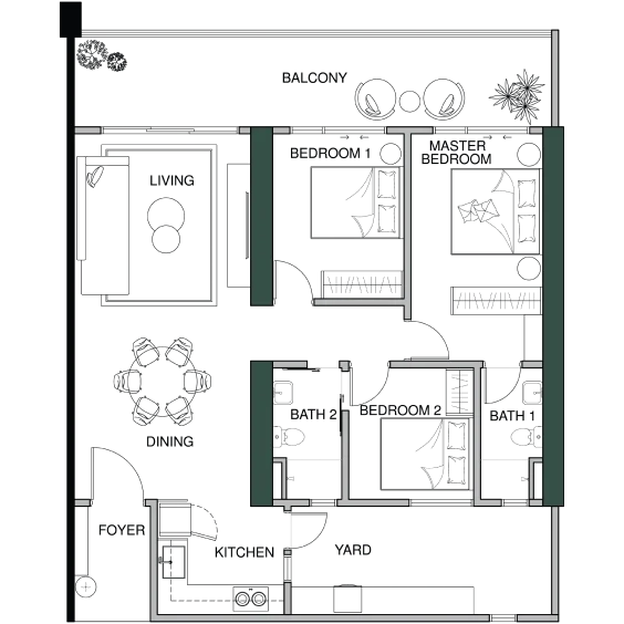 Lumina Residence Type B1 1,432 sq ft official floor plan