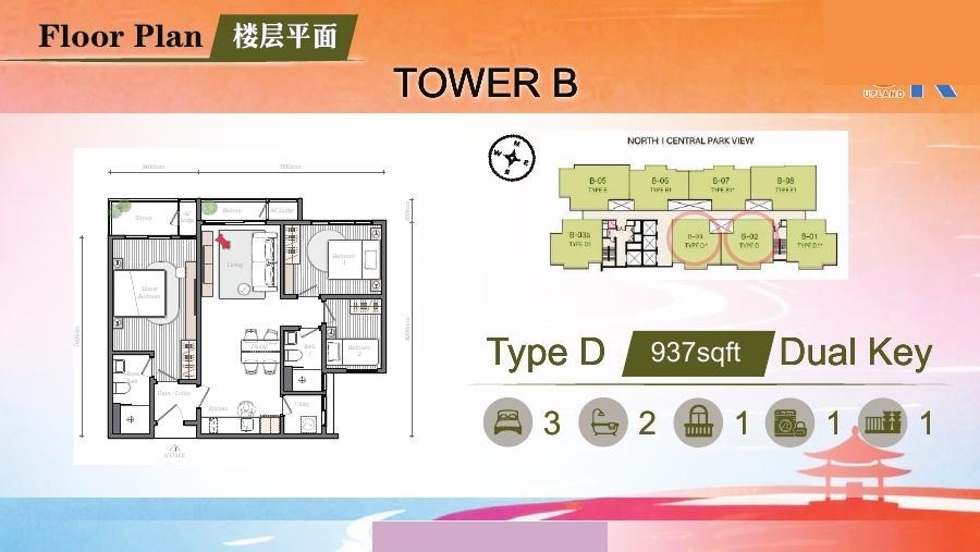 Mezon Tower B Type D Terrace official floor plan