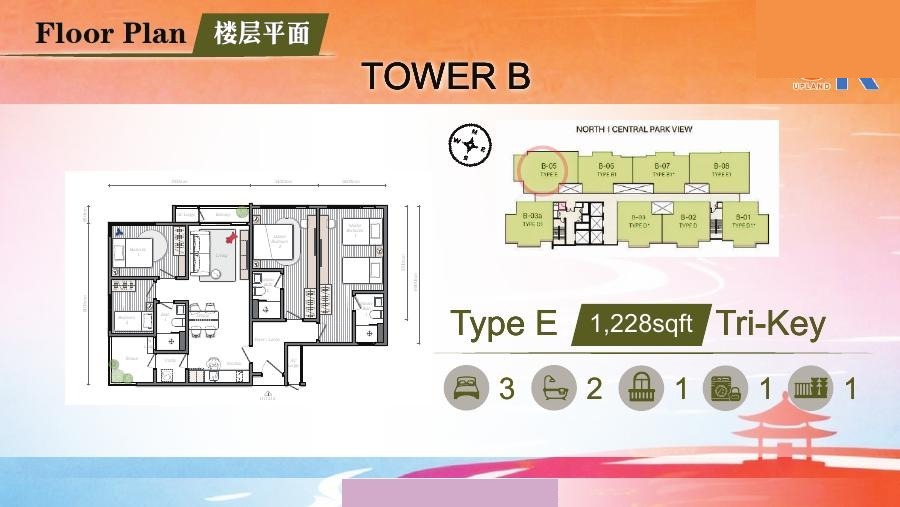 Mezon Tower B Type E Terrace official floor plan