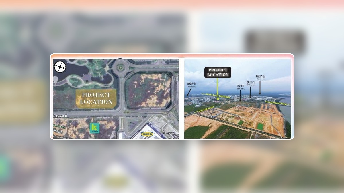 Mezon Batu Kawan location map and aerial context
