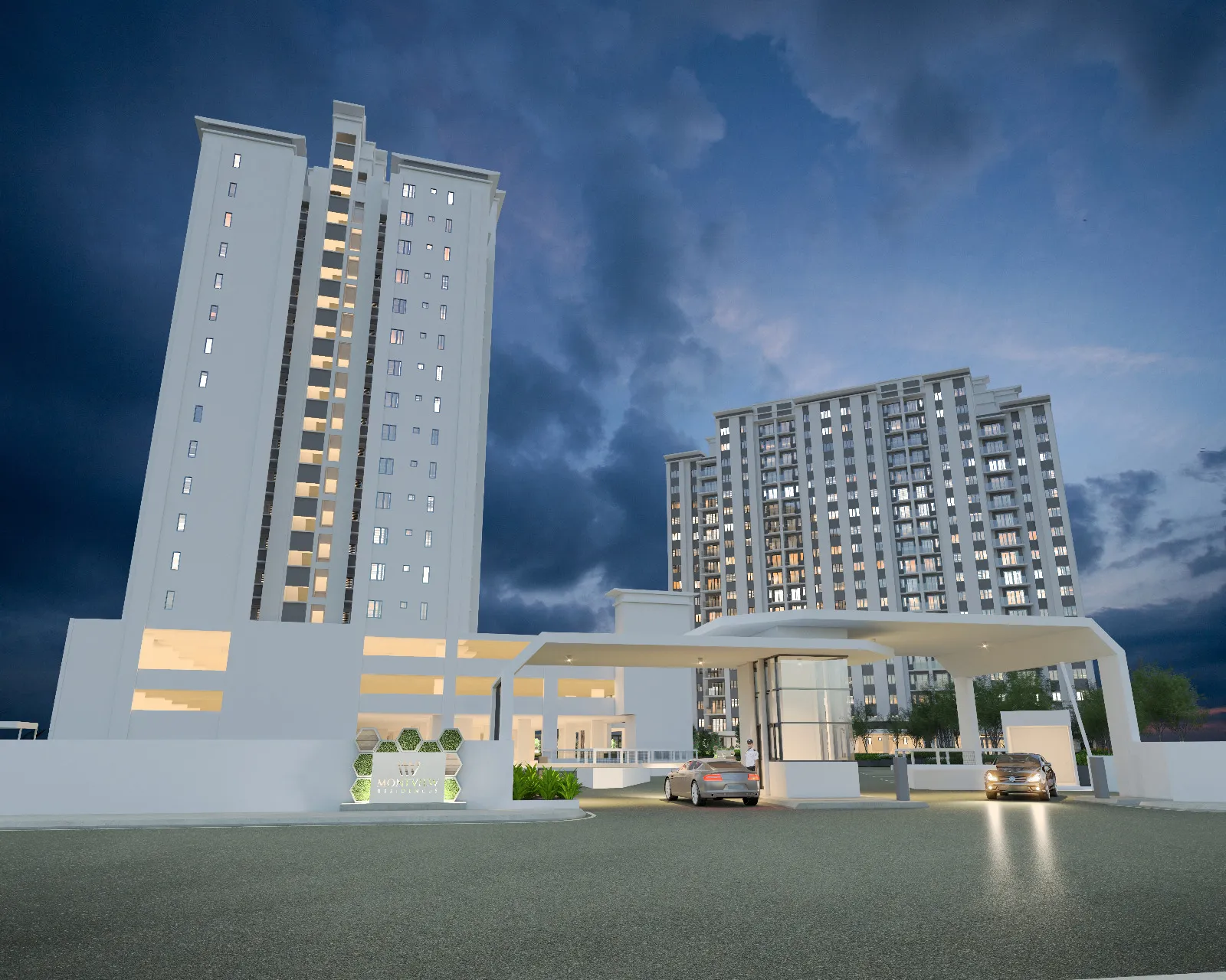 Montview Residence entry facade artist impression