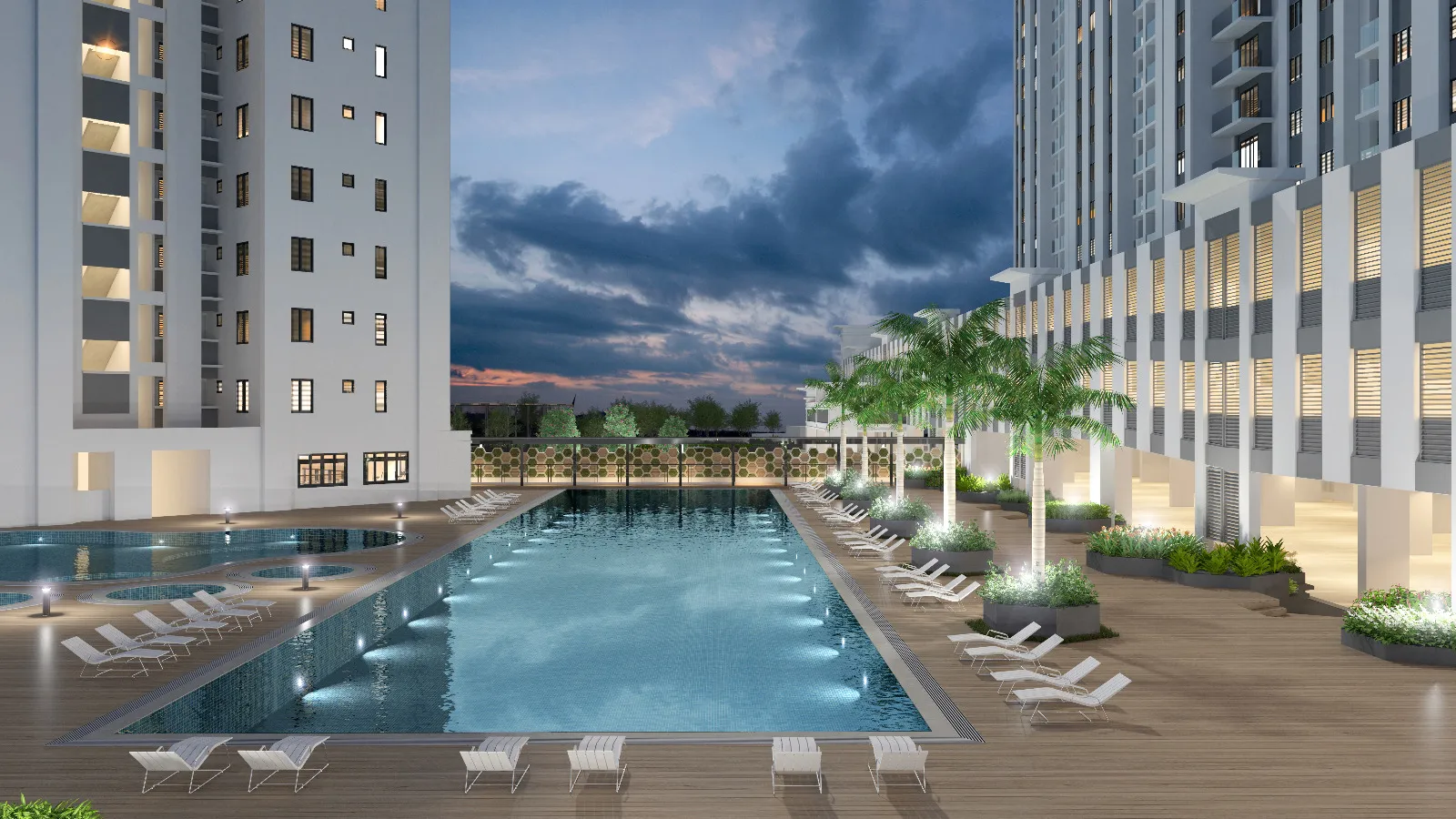 Montview Residence main pool and timber deck artist impression
