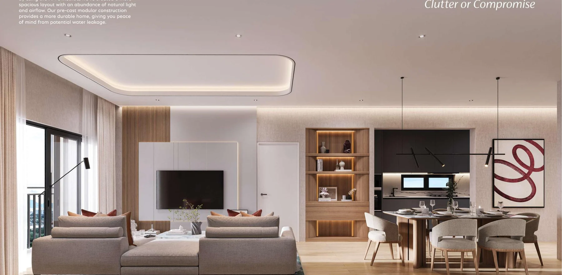 SkyWorld Pearlmont living and dining interior impression