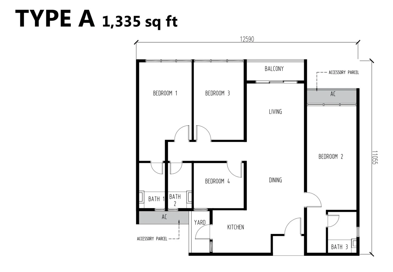 OSK Rubica Type A unit plan enlarged