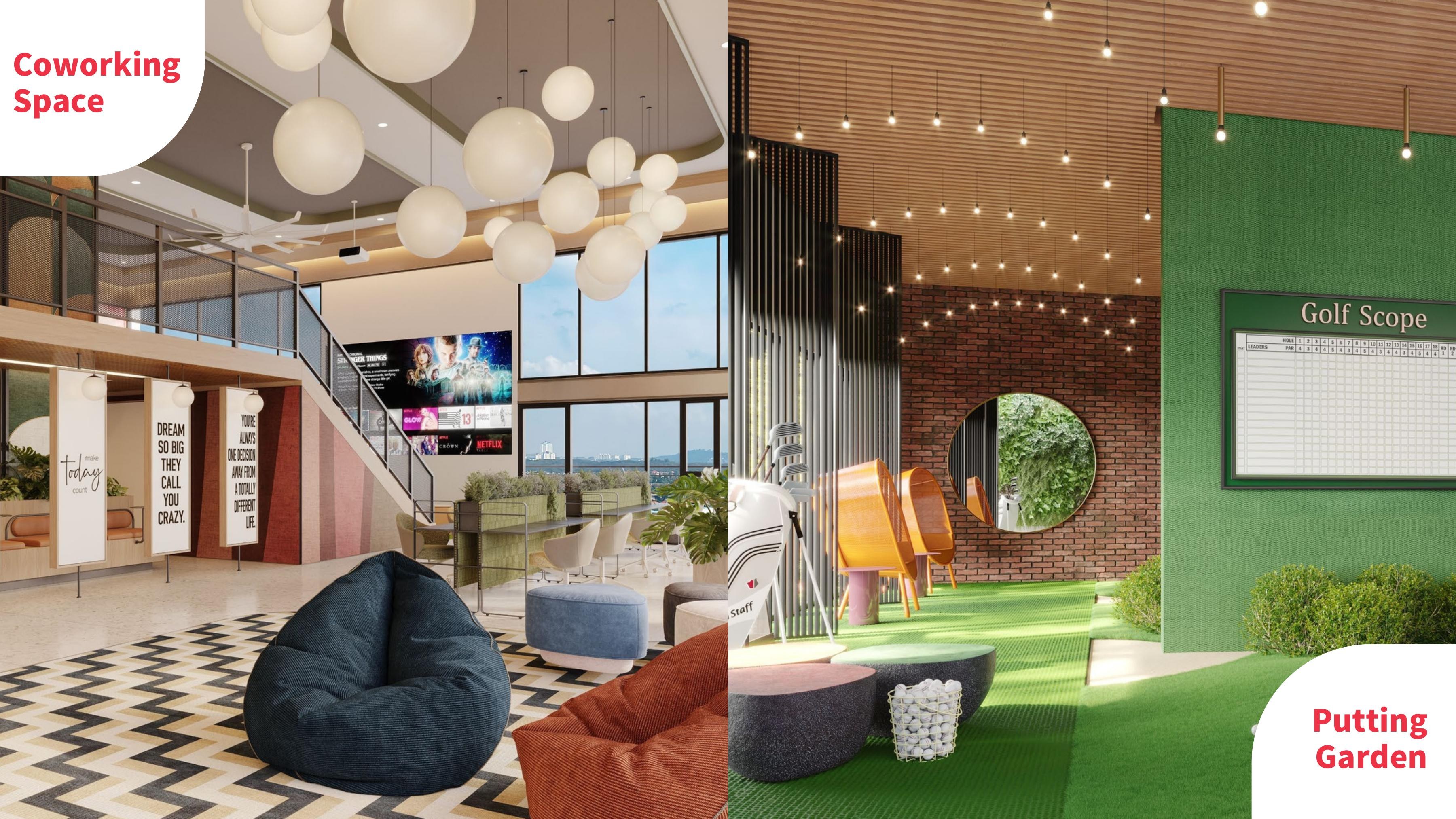 Seiras Residences coworking and putting garden impressions