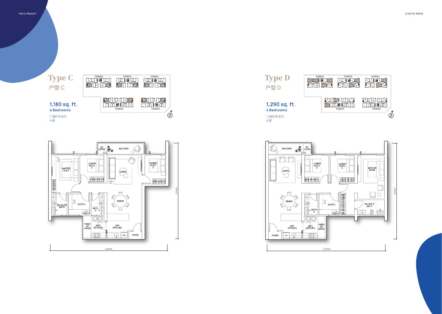 Official Vertu Resort Type C and Type D floor plan page