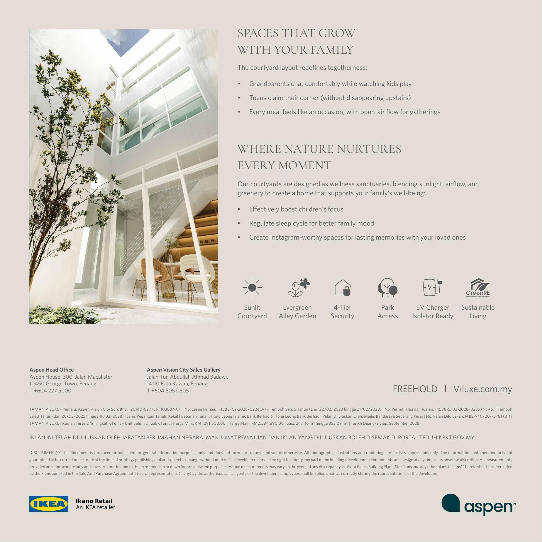 Viluxe sustainable living and wellness features page
